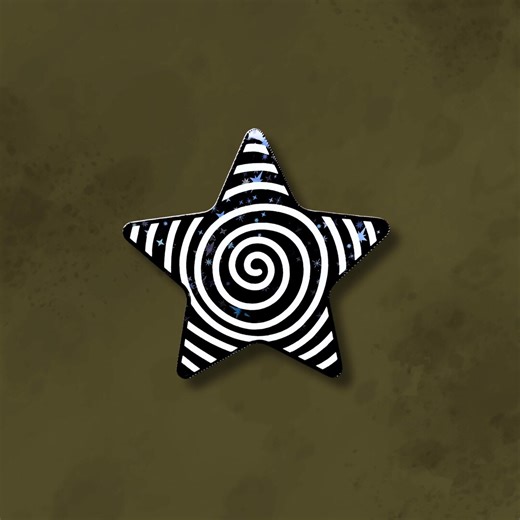 Spiral Star Sticker, Black and White Sticker, Y2k Stickers, Goth Stickers, Punk Stickers, Alternative Stickers, Holographic Goth Sticker - Etsy
