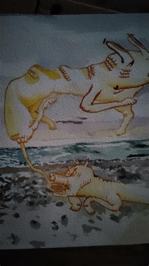 Sunset watercolor painting session