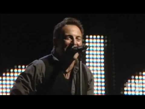 Bruce Springsteen performs his new song Wrecking Ball at Giants Stadium