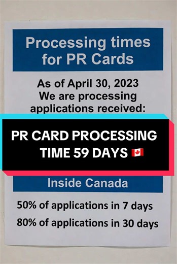 🇨🇦PR Card Processing Time In Canada 🍁 | 59 Days But….!!! #immigrationcanada #permanentresidency #workpermit #immigrant #trendingvideo