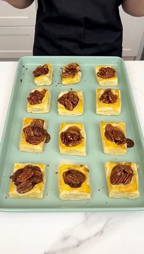 211K views · 1.7K reactions | Easy & yummy pecan treat I make mini pecan puff pastry bites. | Justine Kameron | Facebook