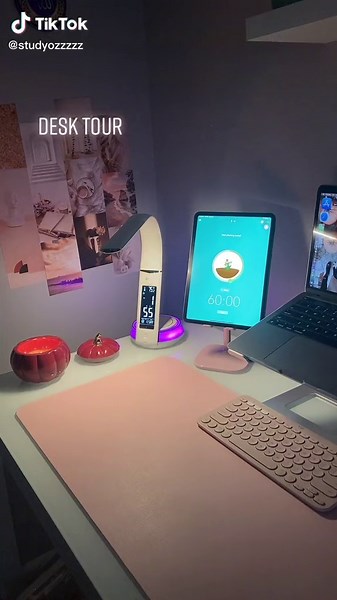 My desk set up 🧚🏻✨🍂🍁#desksetup #desktour #studytok #studywithme #biology #university #college