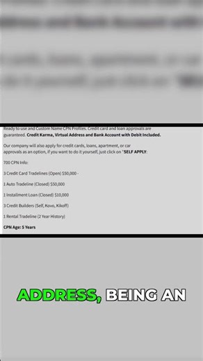 CPN package: credit card, virtual address, bank!
