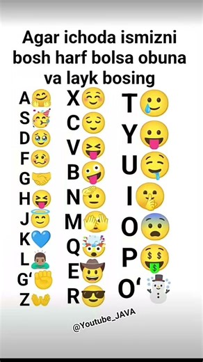 agar ichida ismini bosh harfi boʻlsa obuna va like bosinng