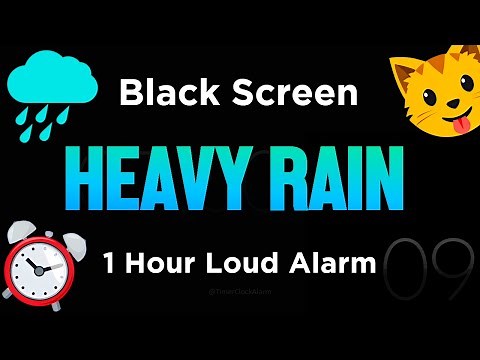 Black Screen 🖥 8 Hour Timer ⏱️ Soothing Rain Sounds ☂ + 1 Hour Loud Alarm for Sleeping 😴 (no ads)