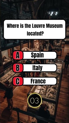 Where Is the Louvre Museum Located? 🌍 | Viral History Quiz Shorts#trivia #museum