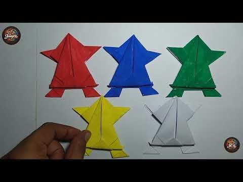 How to make a Jumping Frog Paper Craft || Easy paper jumping frog craft|| Jangra craft studio