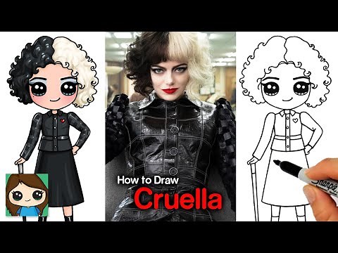 How to Draw Cruella de Vil | Emma Stone