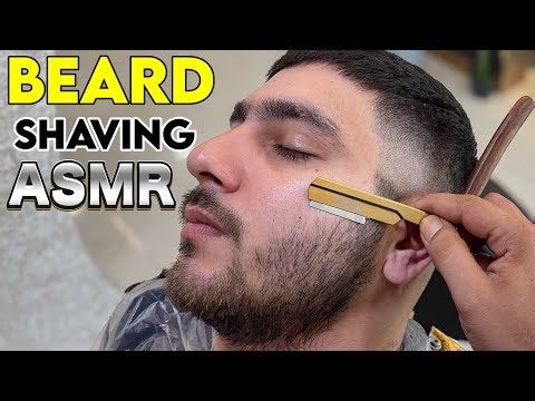 ASMR beard shave: Ultimate relaxing straight-razor ritual