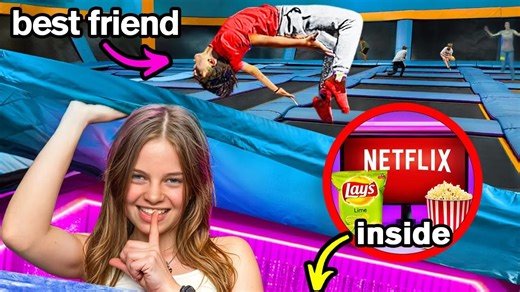 I Built a SECRET ROOM in a TRAMPOLINE PARK | Jordan Matter Family