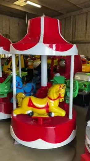 3-Horse Carousel Kiddie Ride, Coin Operated