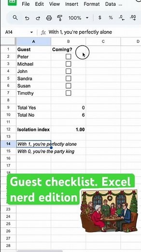 Guest list tracking using Google Sheets and Excel. #excelformula #spreadsheetmagic