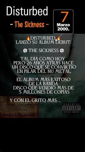 The Sickness - Disturbed (7 marzo 2000) #distorsionog #Disturbed #TheSickness #DownWithTheSickness
