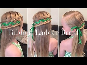 Ribbon Ladder Braid hair tutorial by two little girls hairstyles
