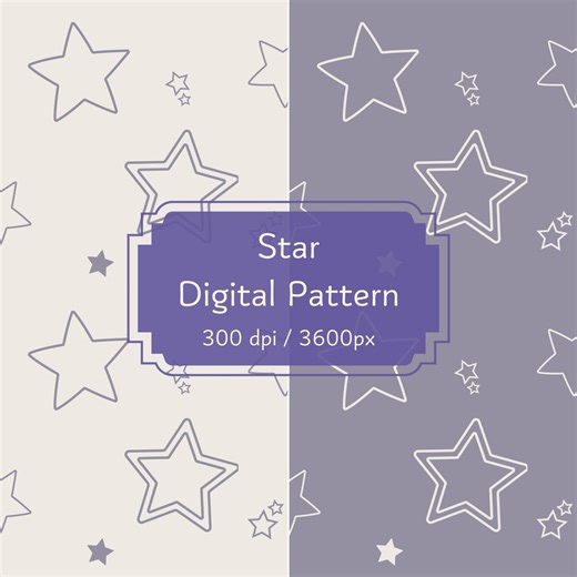 Star Seamless Pattern Digital Paper Set - Etsy