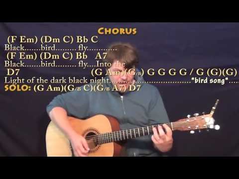 Blackbird (The Beatles) Strum Guitar Cover Lesson with Chords/Lyrics