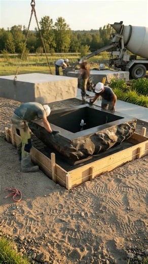 Beautiful Stone Waterfall Build 😲