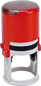 Round Notary Stamp for State of Massachusetts | Self Inking Unit - Shiny Printer R-542 with Unique Body (Red)