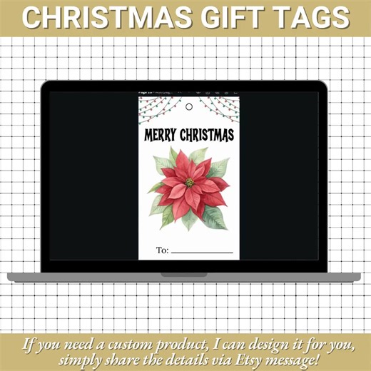 Christmas Gift Tags: Printable Holiday Present Labels (canva Template) - Etsy