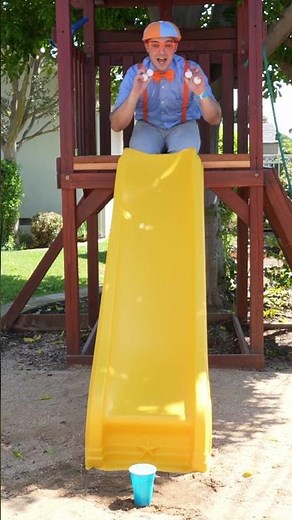 Can Blippi LAND These Slide Trickshots?! 😲🛝 | #shorts #Blippi #trickshot