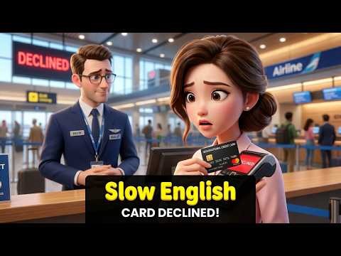 My Card is DECLINED! | Sarah's Airport Nightmare | Slow English A1-A2