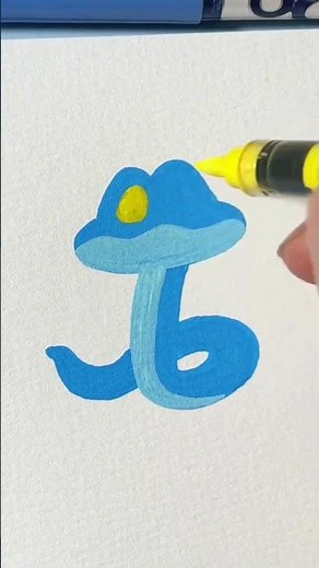簡単お絵描き 可愛すぎる青いヘビの描き方 🐍💙初心者向けイラスト