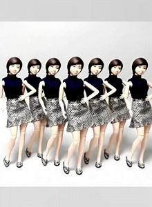 AI girls figure dancing