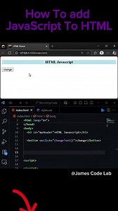 23K views · 344 reactions | HTML For Beginners: Learn How to Add JavaScript to Your Website. #jamesCodeLab #code #Efficiency #webdesign #LearnToCode #WebDesign #WebDevelopment | James Code Lab | Facebook