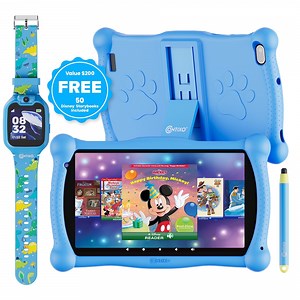 Contixo Kids Tablet & Smart Watch Bundle - 7" Android Tablet, 50+ Disney eBooks 2GB RAM, 32GB, Bluetooth, Stylus & Watch, Parental Controls, Case, Blue - Walmart.com