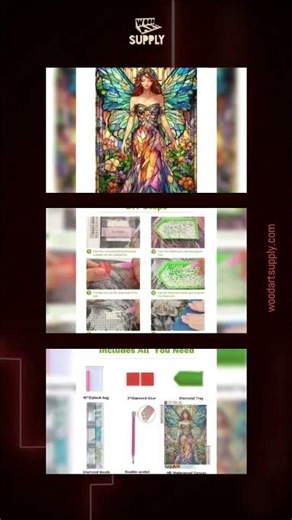 ZENDIYO Fairy 5D Diamond Painting Kits for Adults, Stained Glass Diamond Art Kits for Adults Begi...