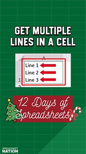 23K views · 203 reactions | Get multiple lines within one cell in Excel or Google Sheets. | Spreadsheet Nation | Facebook