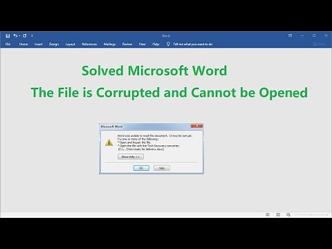 Solved Microsoft Word The File Is Corrupted and Cannot Be Opened