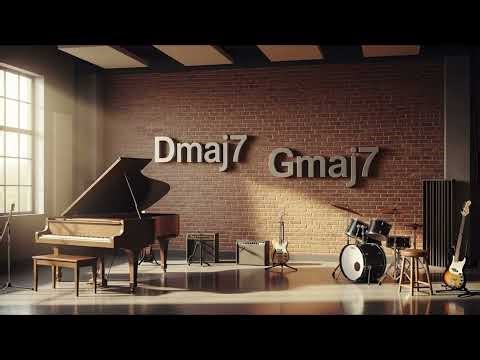 Guitar D Major Backing Track 1-4 (Dmaj7 Gmaj7) I-IV -Soft Funk Style 110Bpm