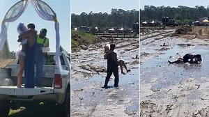 Florida couple rolls in mud after exchanging vows