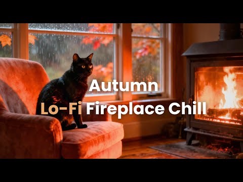 Autumn Rain & Fireplace Lo-Fi – 1 Hour Relaxing Beats | Chill with Taz