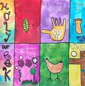 Holy Week Art Project for Lent for kids - Leah Newton Art