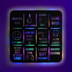 Illuminated Game Room Decor, LED Gaming Table, Battery Operated - Etsy Canada