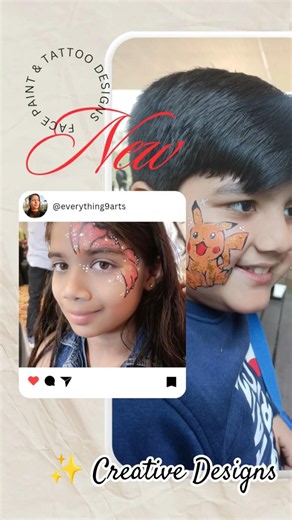 ✨ Creative Designs 🎨 Professional Face Painting 💖 Kids & Event Art #arte