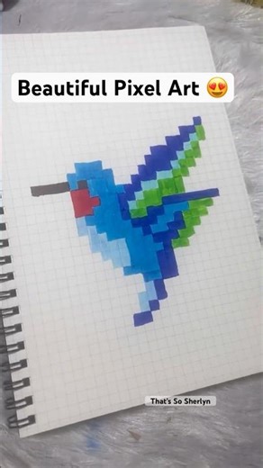 😱Beautiful Bird Pixel Art😍 #pixelart #artideas #artshorts #tamilshorts #tamilart #shortsfeed