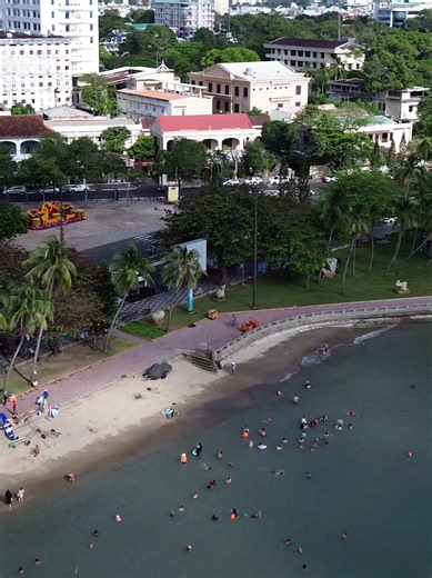 Front Beach (Bai Truoc), known as Tam Duong Beach, is a vibrant, crescent-shaped, westward-facing beach in Vung Tau city, bordered by Tran Phu and Quang Trung streets. It features a scenic, palm-lined promenade, landscaped parks, and calm waters perfect for watching sunsets, though it is often busier and less ideal for swimming than Back Beach. #thebeachinspector #beach #beachlife #explore #fypシ゚ @highlight