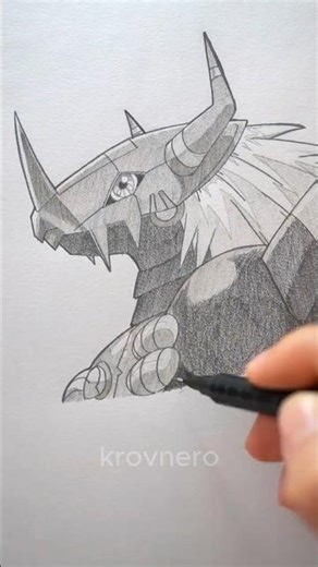 Drawing BlackWarGreymon #shorts #digimon #drawinganime #anime #manga #howtodraw #drawing #mangaart