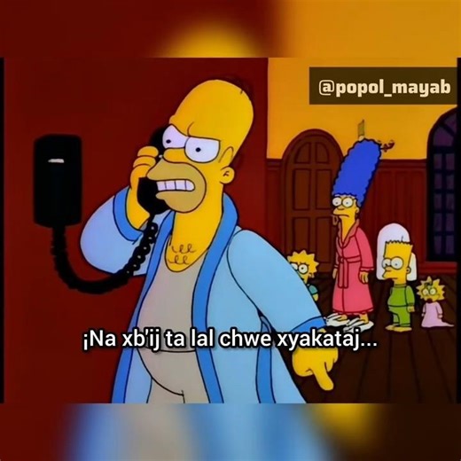 [K'iche' Maya subtitles] An ancient Indian burial ground! from S02E03. #kichemaya #simpsons