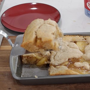 Learn how to make a super easy and tasty apple cobbler. NOTE: This is a specific pantry dessert that uses canned apple pie filling. Something you can do with it besides just make apple pie. You can easily make the apple pie filling from scratch with fresh apples if desired. | In The Kitchen With Matt