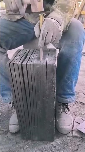 Amazing Stone Splitting Using Traditional Small Tools 🪨✨ #shorts