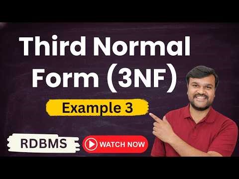 Third Normal Form (3NF) | Solved Example 3 | Normalization | RDBMS