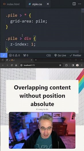 Overlap elements without using position in CSS