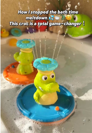 🫢OMG I did not expect this little crocodile to be THIS fun 🤣💚 It sprays water, wiggles around, and has my kids cracking up every single time. If you need something to keep your little ones entertained (and off the screens 👀), this is a total lifesaver. Linked in my TikTok Shop 🛒✨#fyp #tiktok #BathToy #bathing #Toys