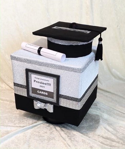 Graduation party card box handmade cap for cards