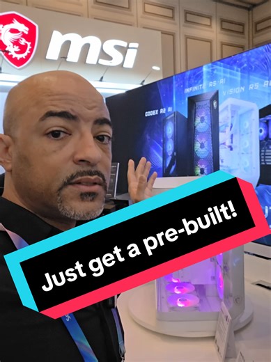 With current RAM & storage pricing, just get a pre-built PC like the MSI AEGIS RS2 AI or the stylish MSI VISION RS AI, which use off the shelf PC parts for easy upgrades in the future! #MSI #CES2026 #pcsetup @MSI USA @Blended Group