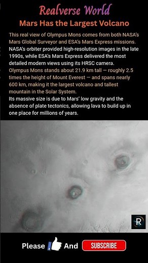 Mars Has the Largest Volcano in the Solar System | Real NASA & ESA Images #universe #space
